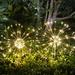 2 Pack Solar Garden Lights Outdoor Waterproof 8 Modes Solar Powered Firework Stake Lights 120 LED Sparklers Solar Outside Lights for Yard Pathway Flowerbed Decor (Warm White)