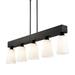 1830-LP BLK-OP-Golden Lighting-Neela - 5 Light Linear Pendant-11.75 Inches Tall and 41.63 Inches Wide