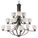 Maxim 40.25 x 43 in. Axis 15-Light Chandelier Oil Rubbed Bronze