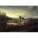 Posterazzi Landscape with a Church Ca 1640-42 Rembrandt Harmensz Van Rijn 1606-1669 Dutch Oil on Wood Panel Collection of the Duke of Berwick & Alba Madrid Poster Print - 18 x 24 in.