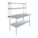 AmGood 30 x 60 Stainless Steel Work Table With 12 Wide Double Tier Overshelf | Metal Kitchen Prep Table & Shelving Combo