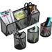 XTEILC Magnetic Pencil Holder Metal Magnetic Pen Holder with Extra Strong Magnets/3+3 Generous Compartments Magnetic Storage Basket Organizer to Hold Whiteboard Refrigerator Locker Accessories