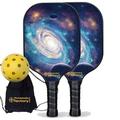 Pickleball Factory Best Pickleball Set - Spiral Galaxy Pickleball Paddles for Sale Graphite Pickleball Paddle Set Carbonfiber Graphite