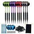 12pcs Tip Darts Aluminum Shaft with 100 Nylon Soft Tips for Electronic Plastic Dartboard Indoor Outdoor Games