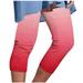 Reduce Price Hfyihgf Capri Pants for Women Casual Summer Pull On Yoga Dress Capris Work Jeggings Trendy Print Athletic Golf Crop Pants with Pockets(Hot Pink 5XL)