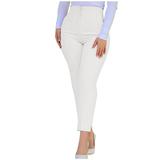 Reduce Price Hfyihgf Women s Cropped Dress Pants with Pockets Business Office Casual Pleated High Waist Slim Fit Pencil Pants for Work Trousers(White XL)