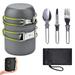 SRstrat 5PC Camping Cookware Outdoor Portable Camping Pot 1-2 People Wild Picnic Barbecue Tableware Pot Portable Camping Pots and Pans Set for Outdoor Backpacking Camping Hiking Picnic