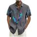 HIMIWAY 2023 Summer Trendy Clearance Mens Shirts Hawaiian Shirt For Men Men s Vintage Button Down Bowling Shirts Short Sleeve Summer Beach Shirt Gray XL