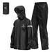 Walmeck Men Motorcycle Rain Suit Reflective Waterproof Rain Jacket and Pants Rain Gear for Bike Riding Cycling Camping Hiking