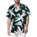 HIMIWAY 2023 Summer Trendy Clearance Mens Shirts Hawaiian Shirt For Men Men s Vintage Button Down Bowling Shirts Short Sleeve Summer Beach Shirt Dark Green L