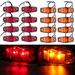 ECCPP Universal 2 Diode (8) Red +(8) Amber Surface Mount LED Side Fender Marker Light (Pack of 16)