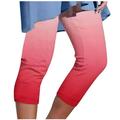 Reduce Price Hfyihgf Capri Pants for Women Casual Summer Pull On Yoga Dress Capris Work Jeggings Trendy Print Athletic Golf Crop Pants with Pockets(Hot Pink XL)