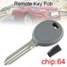 Uncut Bit Blank Car Key Ignition with 64 Transponder Chip Y160-PT Fit for Chrysler Dodge