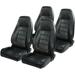 Adjustable High Back Replacement Seats Black Vinyl Compatible with Military Humvee Adapter Required- SET OF 4