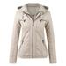 Dressy Sweaters Women Women s Slim Leather Stand Collar Zip Motorcycle Suit Belt Coat Jacket Tops Womens Vest Zip