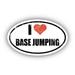 I Love Base Jumping I Heart Euro Oval Sticker Vinyl 3M Decal 3 In x 5 In