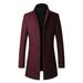 Motorcycle Jacket Men s Autumn&Winter Solid Color Long Sleeved Stand-collar Trench Coats