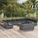 vidaXL 13 Piece Patio Lounge Set with Cushions Gray Poly Rattan