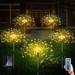 Morttic 5 Pack Solar Garden Lights Firework Lights Outdoor Waterproof 120 LED 8 Modes with Remote Control Solar Lights Firework Lamps Fairy Decor Stake Pathway Lights for Outside Yard (Warm White)