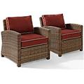 Bradenton 2 Piece Outdoor Wicker Seating Set Sangria