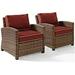 Bradenton 2 Piece Outdoor Wicker Seating Set Sangria