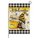 YIMIAO Garden Flag Bee Sunflower Printed Non-Fading Polyester Linen Printing Garden Flag Patio Supply