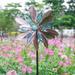 Hourpark 75 Inch 3D Kinetic Metal Wind Rotator For Garden Decor Double-side Design Blue&Brown wind spinner yard spinner windmill garden wind spinners kinetic sculptures magic windmill windmill garde