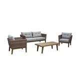 Crosley Furniture Bradenton Outdoor Wicker Conversation Set Grey - 4 Piece