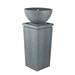 45 Tall Gray Finish Outdoor Zen Bowl Fountain Transitional Decoration Designed Water Feature for Patio or Deck