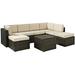 Palm Harbor 8-Piece Outdoor Wicker Sectional Seating Set with Sand Cushions - Brown