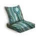 Outdoor Deep Seat Cushion Set Agate or Liquid Marble Texture Rich Premium Gold Teal Back Seat Lounge Chair Conversation Cushion for Patio Furniture Replacement Seating Cushion