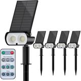 Outdoor Solar Spot Lights with Timer Remote 3 Colors 3 Brightness Waterproof Landscape Spotlights Dusk to Dawn Spot Lighting for Garden Yard Pathway Garage Patio Flowers Tree Lawn Plants wall Outside
