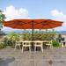 15ft Large Patio Umbrellas with Base Included Outdoor Double-Sided Rectangle Market Umbrella with Crank Handle for Pool Lawn Garden