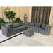 Ararg 8 Piece Garden Patio Wicker Conversation Set Outdoor Sofa Set No Assembly Required with Free Pillow Gray