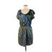 Buffalo by David Bitton Casual Dress - Popover: Blue Graphic Dresses - Women's Size Medium