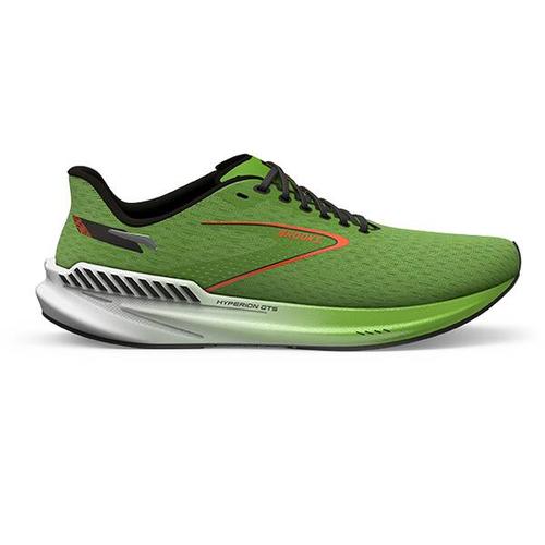 BROOKS Herren Laufschuhe Hyperion GTS, Größe 43 in Green Gecko/Red Orange/White