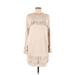 ASOS Casual Dress - Shift High Neck Long sleeves: Ivory Print Dresses - Women's Size 6