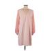 Hilfiger Collection Casual Dress - Shift: Pink Solid Dresses - Women's Size 8