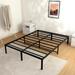 The Twillery Co.® Precita Metal Bed Frame Heavy Duty Platform Bed w/ Steel Slats No Box Spring Needed Metal in Black | Wayfair