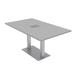 Skutchi Designs, Inc. Small 6 Person Rectangular Conference Table w/ Power & Data Double Bases Wood/Metal in Gray | Wayfair