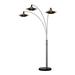 Nova of California Rancho Mirage 3 Light Arc Floor Lamp - 84", Antique Nickel finish, Matte Black & Silver-Leaf Shade Metal in Black/Gray | Wayfair