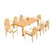 Teak Smith Rectangle 5 - Person 69" Long Teak Outdoor Dining Set Wood/Teak in Brown/White | 69 W x 36 D in | Wayfair DSClipper_Warwick_6_AA_3