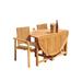 Teak Smith Round 3 - Person 48" Long Teak Outdoor Dining Set Wood/Teak in Brown/White | 48 W x 48 D in | Wayfair DSClipper_48RoundB_4_AA_4