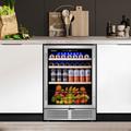 Tittla 24" Beverage Refrigerator 150 Cans Reversible Handle Built-in Beer Fridge Soda Drink Cooler in Gray | 34.26 H x 24 W x 22.83 D in | Wayfair