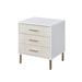 Everly Quinn Montrey 23" Tall 3 - Drawer Nightstand in Black/Silver Wood/Metal in White | 23 H x 19 W x 16 D in | Wayfair