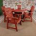 Beachcrest Home™ Midwest 4-Person 48" Round, Counter-Height Outdoor Dining Set Plastic in Red | 62.5" L x 62.5" W x 43.3" H | Wayfair