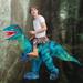 The Holiday Aisle® Dinosaur Inflatable Costume Polyester in Blue/Green | 42 H x 23 W x 81 D in | Wayfair C482574B1C384541998502AA2C6EE9C0