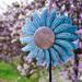 Arlmont & Co. Maxence Double-sided Rotator Metal Spinner For Yard Garden Decor Outside Metal in Blue | 60 H x 17 W x 17 D in | Wayfair