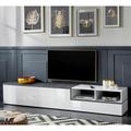 Hokku Designs Benoist TV Stand for TVs up to 88" Wood in Gray/White | 18.1 H x 94.5 W x 15.7 D in | Wayfair 0A403A8EAC994B97A7922E3DEACB8340