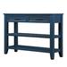 Red Barrel Studio® Lalehan Console Sofa Table w/ 2 Storage Drawers & 2 Tiers Shelves Wood in Blue | 30 H x 42 W x 13.78 D in | Wayfair